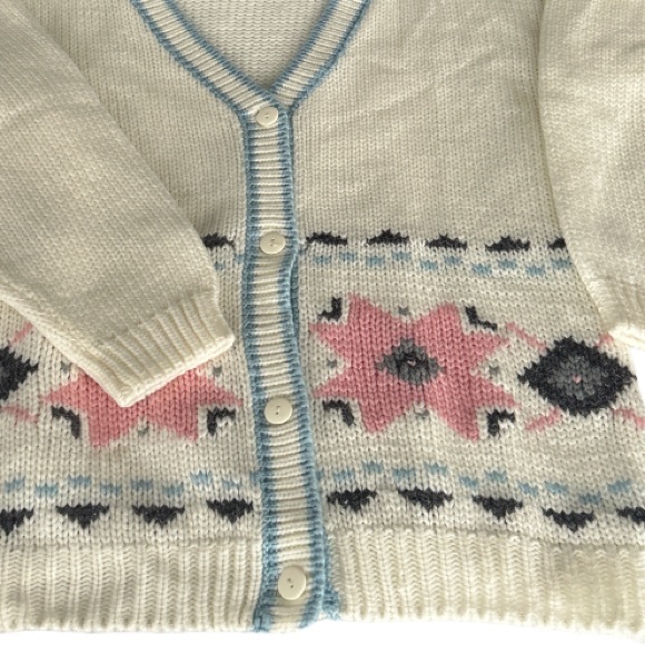 🌻4/$20 Vintage Pattern Knit Button Up Cardigan By Impulse Made In Taiwan Medium - Picture 4 of 16